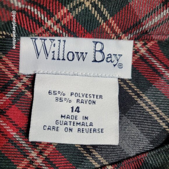 Vtg Willow Bay Tartan Plaid Wrap Skirt Size 14 Preppy 80's 90's Academia - Picture 5 of 10